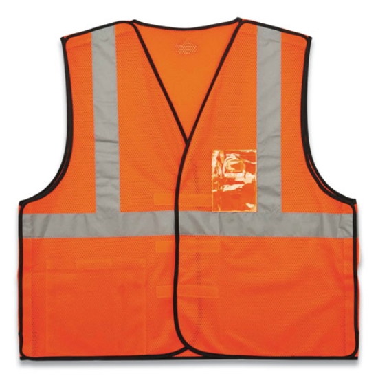 Picture of GloWear 8216BA Class 2 Breakaway Mesh ID Holder Vest, Polyester, Large/X-Large, Orange, Ships in 1-3 Business Days