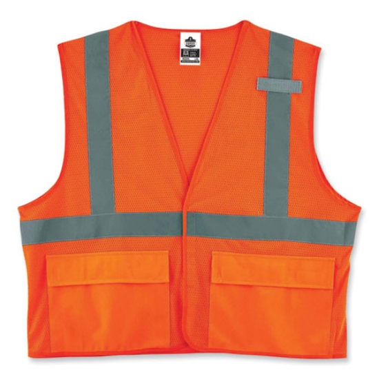 Picture of GloWear 8220HL Class 2 Standard Mesh Hook and Loop Vest, Polyester, 2X-Large/3X-Large, Orange, Ships in 1-3 Business Days