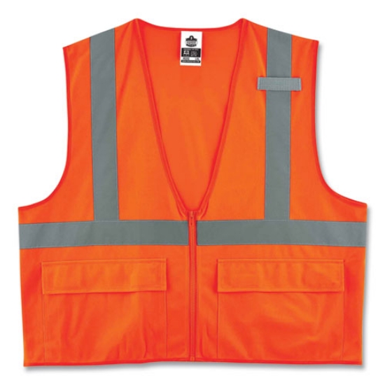 Picture of GloWear 8225Z Class 2 Standard Solid Vest, Polyester, Orange, Large/-Large, Ships in 1-3 Business Days