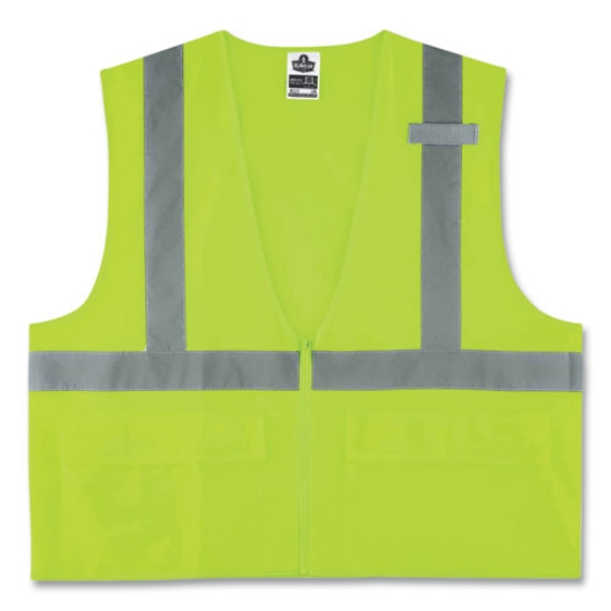Picture of GloWear 8225Z Class 2 Standard Solid Vest, Polyester, Lime, Large/X-Large, Ships in 1-3 Business Days