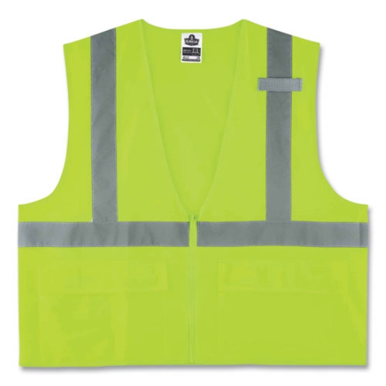 Picture of GloWear 8225Z Class 2 Standard Solid Vest, Polyester, Lime, 2X-Large/3X-Large, Ships in 1-3 Business Days