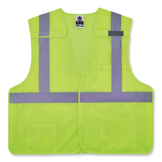 Picture of GloWear 8217BA Class 2 Breakaway Mesh Vest, Polyester, 4X-Large/5X-Large, Lime, Ships in 1-3 Business Days