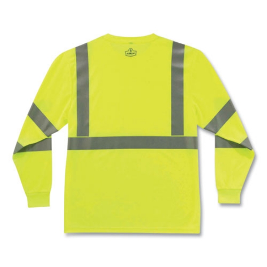 Picture of GloWear 8391 Class 3 Hi-Vis Long Sleeve Shirt, Polyester, Lime, Small, Ships in 1-3 Business Days
