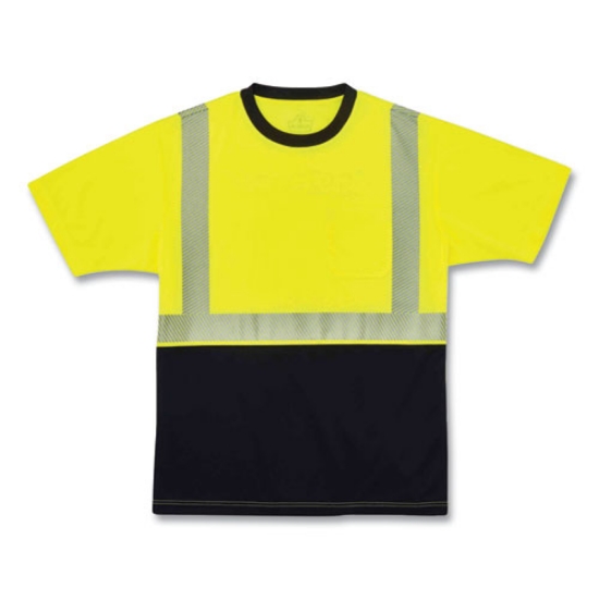 Picture of GloWear 8280BK Class 2 Performance T-Shirt with Black Bottom, Polyester, 4X-Large, Lime, Ships in 1-3 Business Days