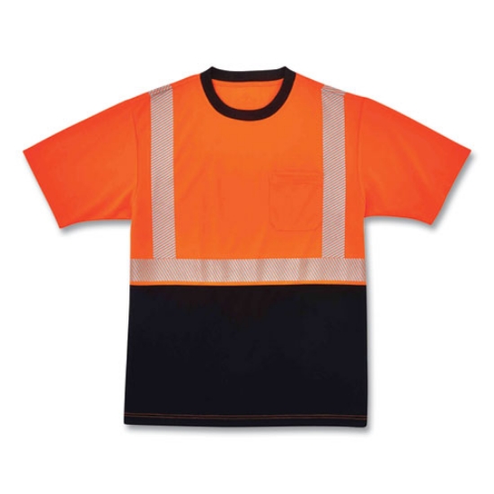 Picture of GloWear 8280BK Class 2 Performance T-Shirt with Black Bottom, Polyester, Medium, Orange, Ships in 1-3 Business Days