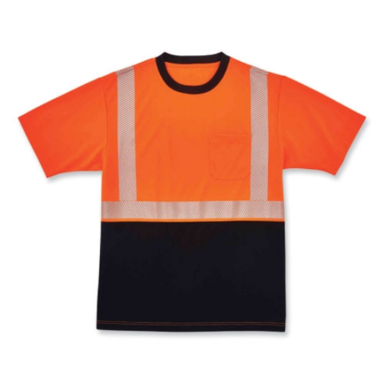Picture of GloWear 8280BK Class 2 Performance T-Shirt with Black Bottom, Polyester, 2X-Large, Orange, Ships in 1-3 Business Days