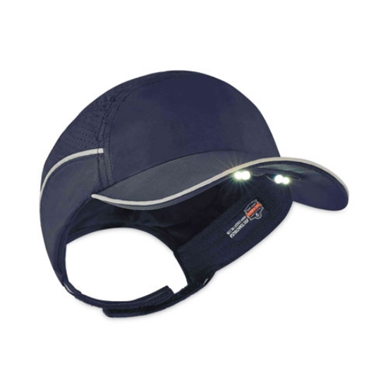 Picture of Skullerz 8965 Lightweight Bump Cap Hat with LED Lighting, Long Brim, Navy, Ships in 1-3 Business Days