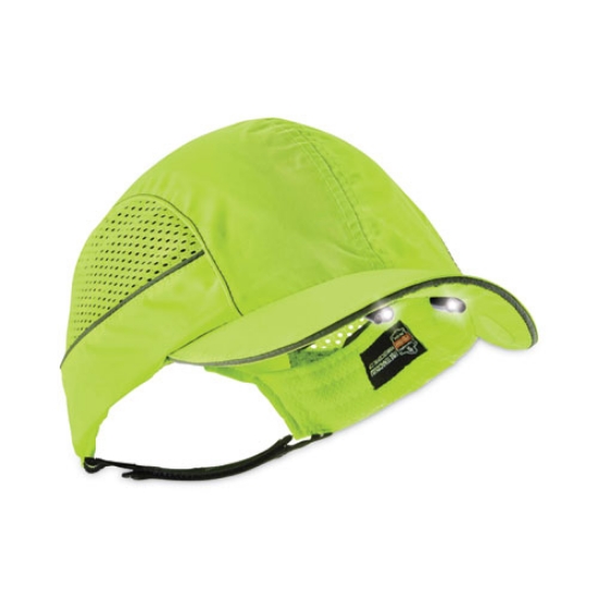 Picture of Skullerz 8960 Bump Cap with LED Lighting, Short Brim, Lime Green, Ships in 1-3 Business Days