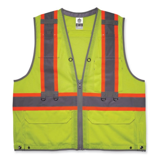 Picture of GloWear 8231TV Class 2 Hi-Vis Tool Tethering Safety Vest, Polyester, Small/Medium, Lime, Ships in 1-3 Business Days