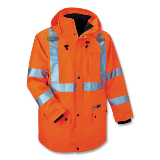 Picture of GloWear 8385 Class 3 Hi-Vis 4-in-1 Jacket, X-Large, Orange, Ships in 1-3 Business Days