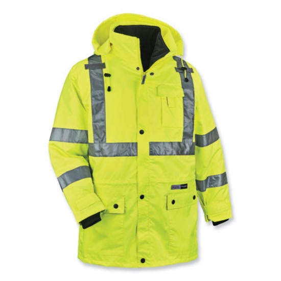 Picture of GloWear 8385 Class 3 Hi-Vis 4-in-1 Jacket, 2X-Large, Lime, Ships in 1-3 Business Days