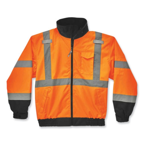 Picture of GloWear 8379 Class 3 Hi-Vis Fleece Lined Bomber Jacket, Orange, Small, Ships in 1-3 Business Days
