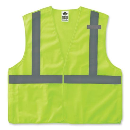 Picture of GloWear 8215BA-S Single Size Class 2 Economy Breakaway Mesh Vest, Polyester, Medium, Lime, Ships in 1-3 Business Days