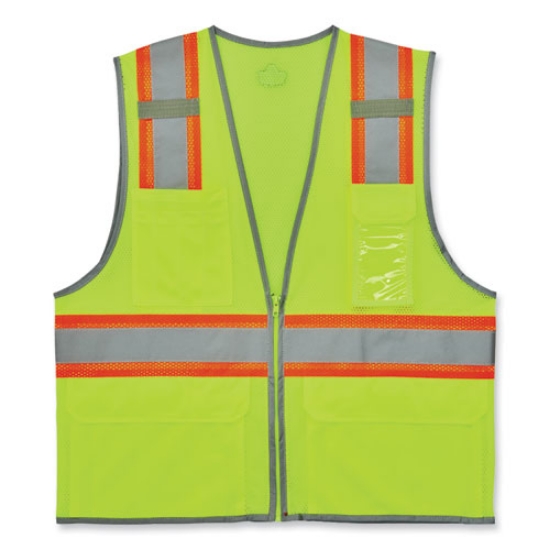 Picture of GloWear 8246Z-S Single Size Class 2 Two-Tone Mesh Vest, Polyester, Medium, Lime, Ships in 1-3 Business Days