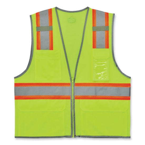 Picture of GloWear 8246Z-S Single Size Class 2 Two-Tone Mesh Vest, Polyester, X-Large, Lime, Ships in 1-3 Business Days