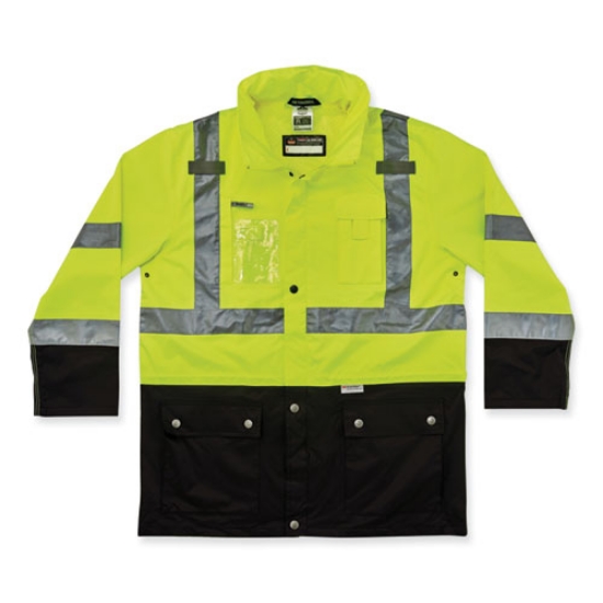 Picture of GloWear 8386 Class 3 Hi-Vis Outer Shell Jacket, Polyester, X-Large, Lime, Ships in 1-3 Business Days