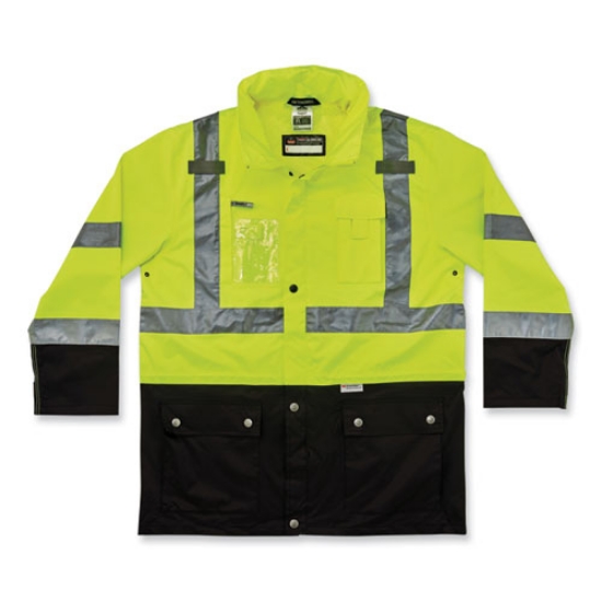Picture of GloWear 8386 Class 3 Hi-Vis Outer Shell Jacket, Polyester, 2X-Large, Lime, Ships in 1-3 Business Days