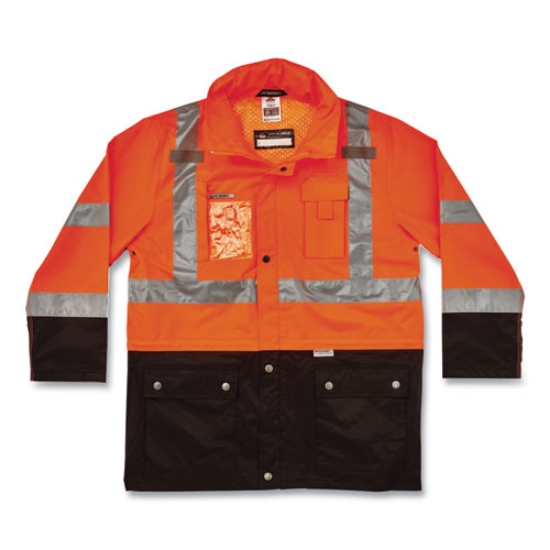 Picture of GloWear 8386 Class 3 Hi-Vis Outer Shell Jacket, Polyester, Medium, Orange, Ships in 1-3 Business Days