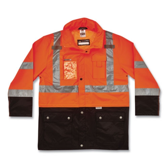 Picture of GloWear 8386 Class 3 Hi-Vis Outer Shell Jacket, Polyester, Large, Orange, Ships in 1-3 Business Days