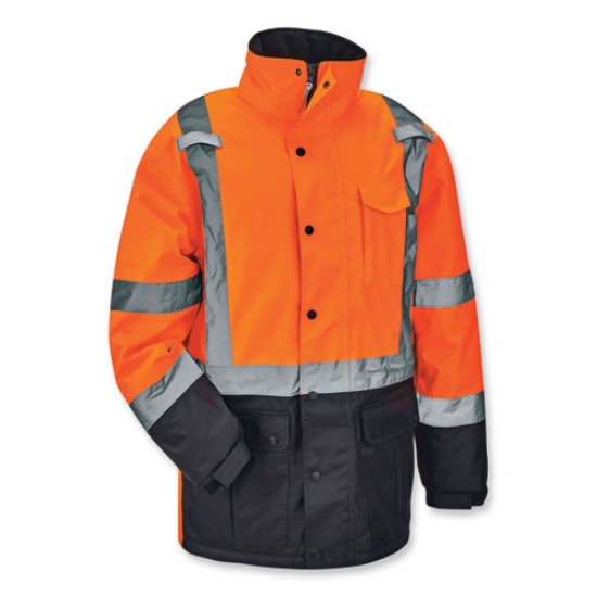 Picture of GloWear 8384 Class 3 Hi-Vis Quilted Thermal Parka, 2X-Large, Orange, Ships in 1-3 Business Days