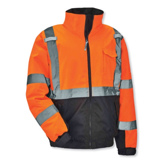Picture of GloWear 8377 Class 3 Hi-Vis Quilted Bomber Jacket, Orange, X-Large, Ships in 1-3 Business Days