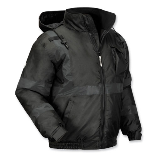 Picture of GloWear 8377EV Non-Certified Hi-Vis Quilted Bomber Jacket, Black, Medium, Ships in 1-3 Business Days