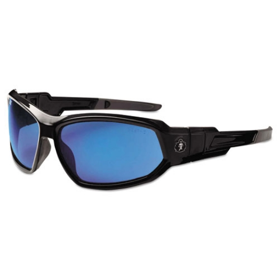 Picture of Skullerz Loki Safety Glass/Goggle, Black Frame/Blue Mirror Lens, Nylon/Polycarb, Ships in 1-3 Business Days