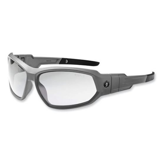 Picture of Skullerz Loki Safety Glasses/Goggles, Matte Gray Nylon Impact Frame, Clear Polycarbonate Lens, Ships in 1-3 Business Days