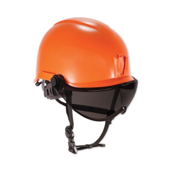 Picture of Skullerz 8974V Class E Safety Helmet w/8991 Visor Kit, Smoke Lens, 6-Pt Ratchet Suspension, Orange,Ships in 1-3 Business Days