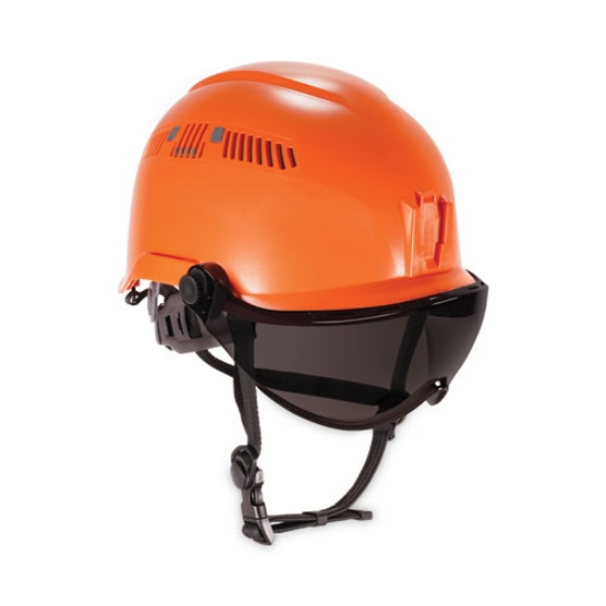Picture of Skullerz 8975V Class C Safety Helmet w/8991 Visor Kit, Smoke Lens, 6-Pt Ratchet Suspension, Orange,Ships in 1-3 Business Days