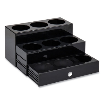 Picture of Mind Reader Foundation Collection 9-Compartment Nested Syrup Countertop Bottle Organizer, 12.5 x 5 x 7, Black