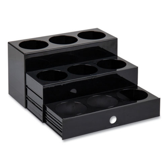 Picture of Mind Reader Foundation Collection 9-Compartment Nested Syrup Countertop Bottle Organizer, 12.5 x 5 x 7, Black