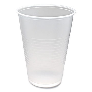 Picture of RK RIBBED COLD DRINK CUPS, 10 OZ, CLEAR, 100/SLEEVE, 25 SLEEVES/CARTON