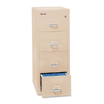 Picture of Insulated Vertical File, 1-Hour Fire Protection, 4 Legal-Size File Drawers, Parchment, 20.81" X 31.56" X 52.75"