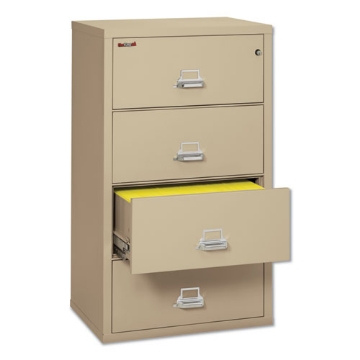 Picture of Insulated Lateral File, 4 Legal/letter-Size File Drawers, Parchment, 31.13" X 22.13" X 52.75", 260 Lb Overall Capacity