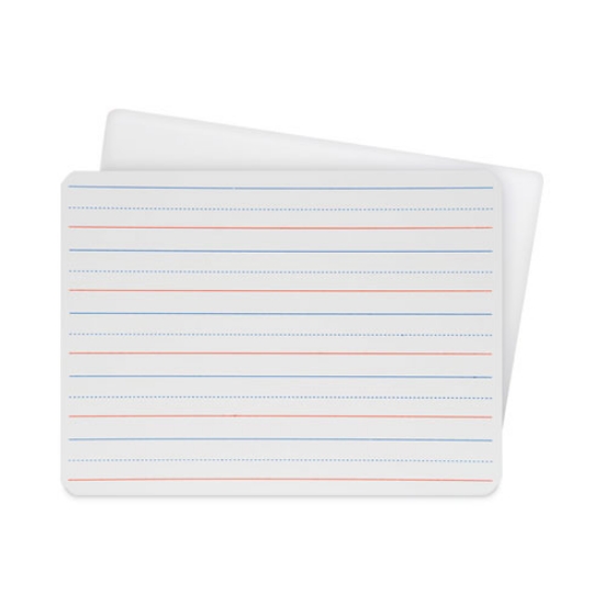 Picture of Two-Sided Red and Blue Ruled Dry Erase Board, 12 x 9, Ruled White Front/Unruled White Back, 12/Pack