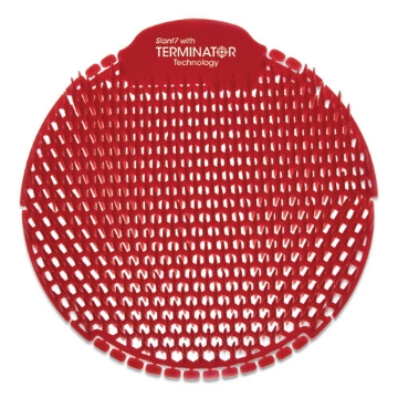Picture of Slant7 With Terminator Urinal Screen, Evergreen Scent, Red, 30/carton