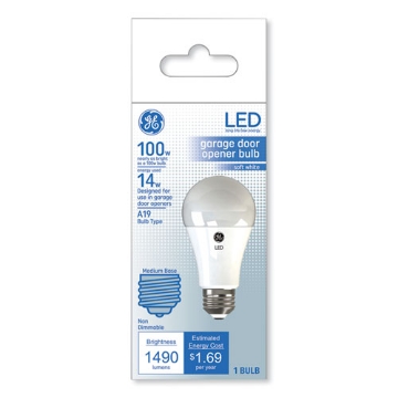 Picture of Led Soft White A19 Garage Door Opener Bulb, 14 W
