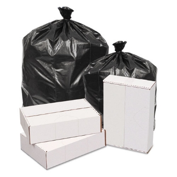 Picture of Waste Can Liners, 60 gal, 40.64 mic, 38" x 58", Black, 10 Bags/Roll, 10 Rolls/Carton