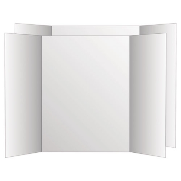 Picture of Two Cool Tri-Fold Poster Board, 36 X 48, White/white, 6/carton
