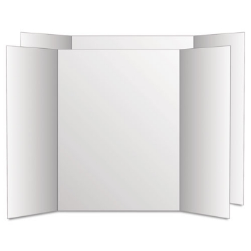Picture of Two Cool Tri-Fold Poster Board, 28 X 40, White/white, 12/carton