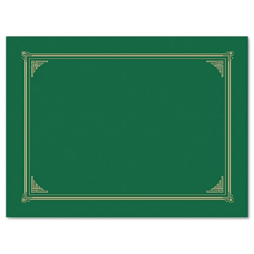 Picture of Certificate/Document Cover, 12.5 x 9.75, Green, 6/Pack