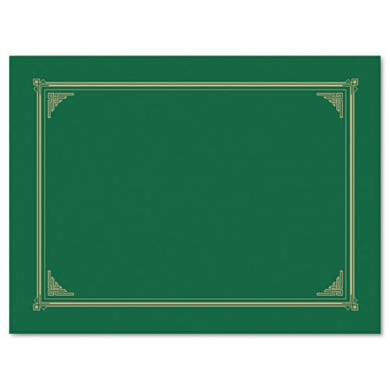 Picture of Certificate/Document Cover, 12.5 x 9.75, Green, 6/Pack