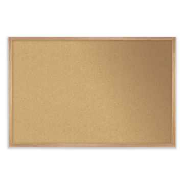 Picture of Aluminum-Frame Natural Corkboard, 36 x 24, Tan Surface, Satin Aluminum Frame, Ships in 7-10 Business Days