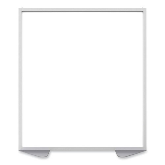 Picture of Floor Partition with Aluminum Frame, 48.06 x 2.04 x 53.86, White, Ships in 7-10 Business Days
