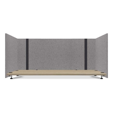 Picture of Adjustable Desk Screen With Returns, 48 To 78 X 29 X 26.5, Polyester, Gray