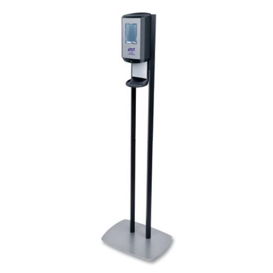Picture of Cs6 Hand Sanitizer Floor Stand With Dispenser, 1,200 Ml, 13.5 X 5 X 28.5, Graphite/silver