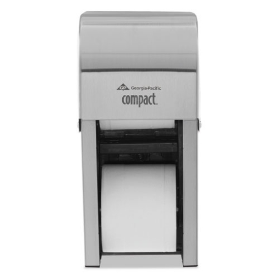 Picture of Compact Vertical Double Roll Coreless Dispenser, 6 X 6.5 X 13.5, Stainless Steel