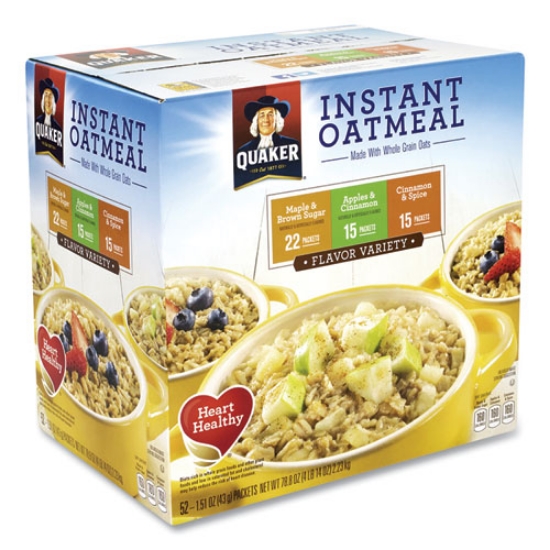 Picture of Instant Oatmeal, Assorted Varieties, 1.51 Oz Envelope, 52/carton, Ships In 1-3 Business Days