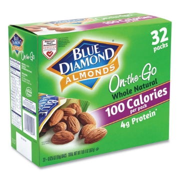 Picture of Whole Natural Almonds On-The-Go, 0.63 Oz Pouch, 32 Pouches/carton, Ships In 1-3 Business Days